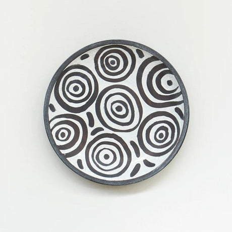 Large Black and White Patterned Wall Platter.