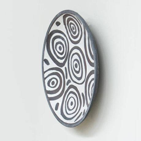 Large Black and White Patterned Wall Platter.