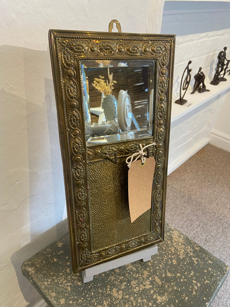Vintage Brass Mirror with Hooks | The Lunatiques
