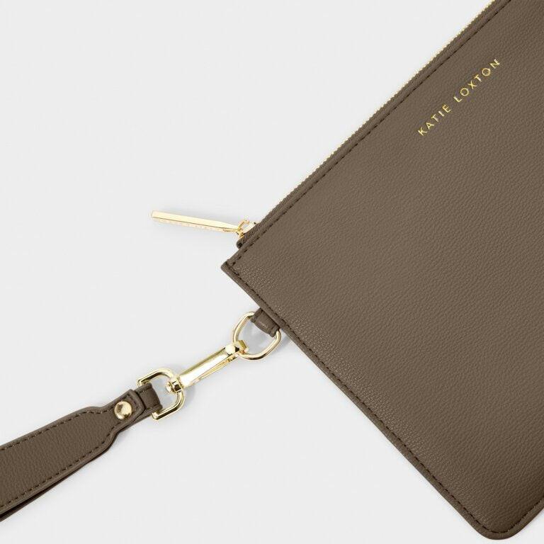 Zana Wristlet Pouch in Mink.