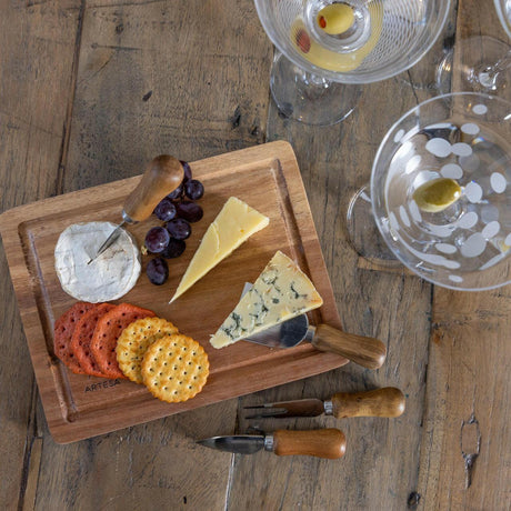 Artesà Acacia Wood Cheese Board & Knife Set.