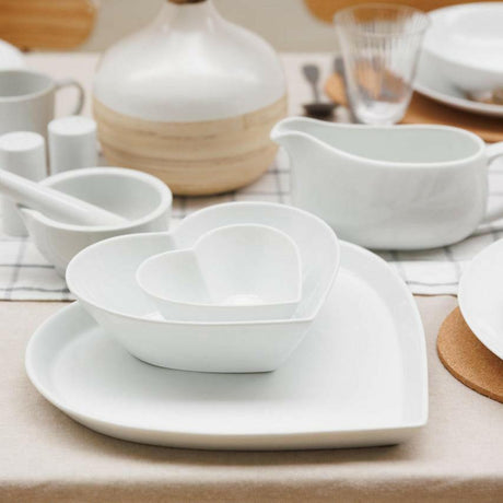 Mikasa Chalk Porcelain Heart Serving Platter, 30cm, White.