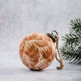 Tan Brushed Glass Hanging Bauble.