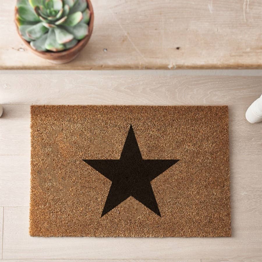 60cm Black Star Doormat - Persora