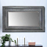 Large Antique Silver Wall Mirror.
