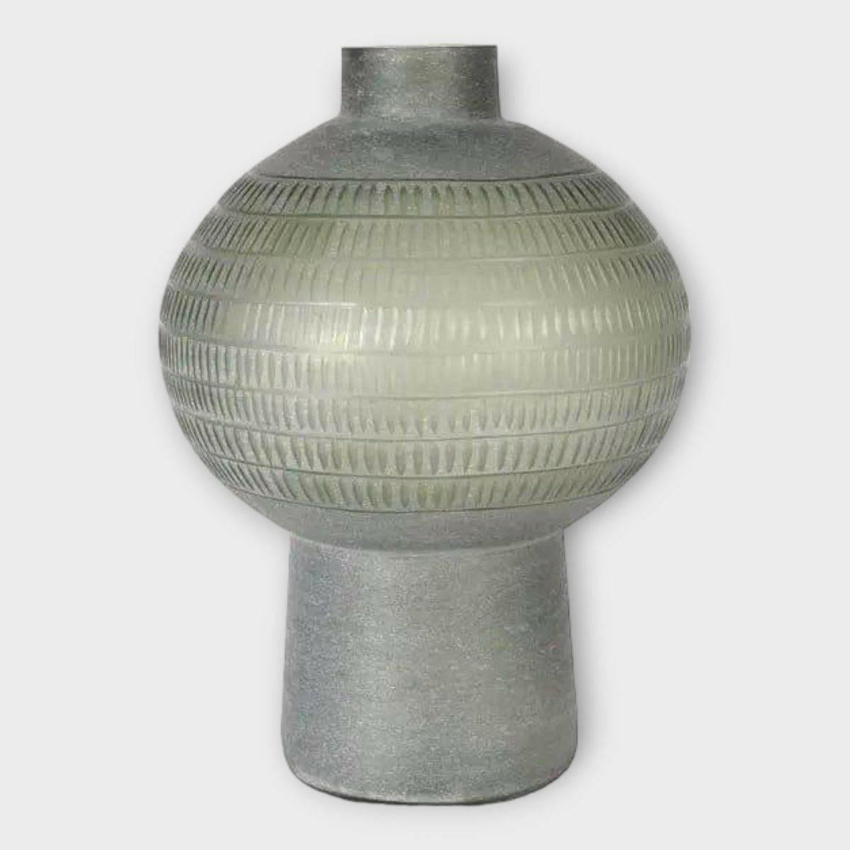 Art Deco Vase in Green Glass.
