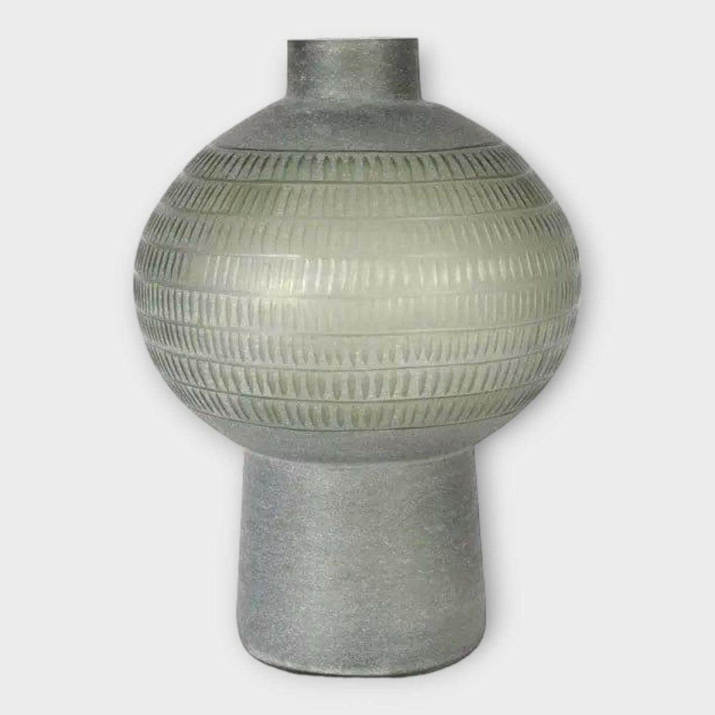 Art Deco Vase in Green Glass.
