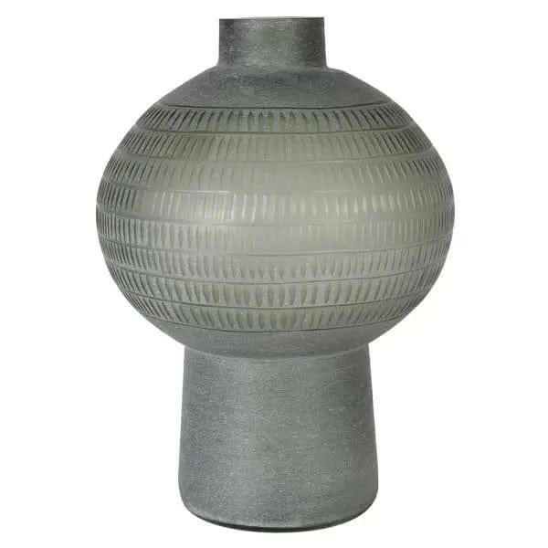 Art Deco Vase in Green Glass.