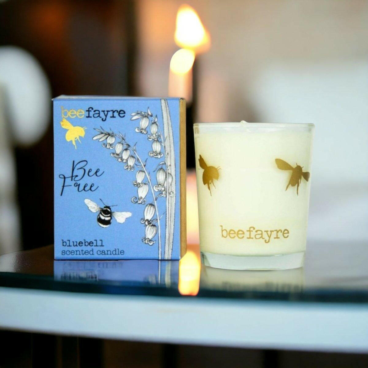 Bee Fayre Bee Free Bluebell Small Scented Candle.