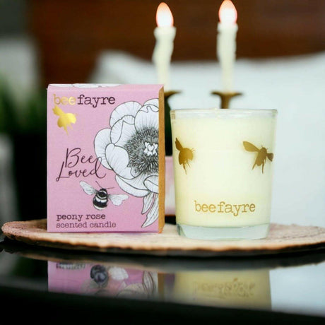 Bee Fayre Peony Rose Small Scented Candle.