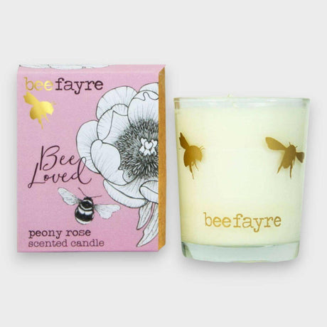 Bee Fayre Peony Rose Small Scented Candle.