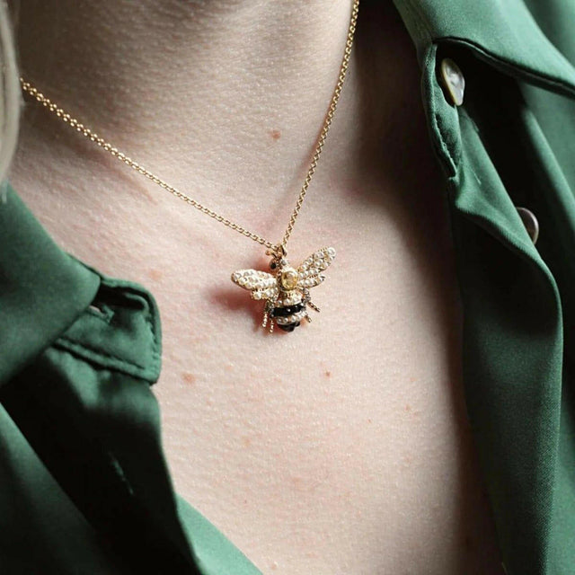 Bill Skinner Bejewelled Bee Pearl Pendant.