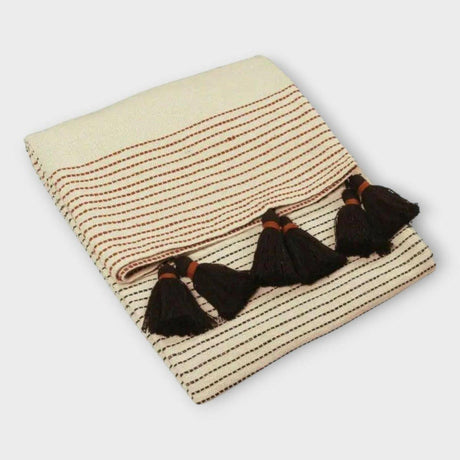 Black and White Tasseled Throw.