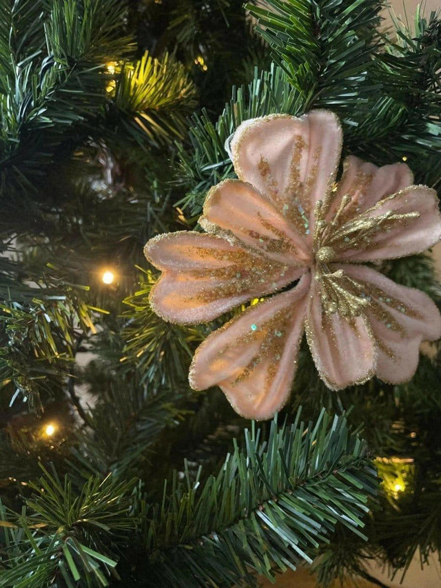 Blush Pink and Gold Velvet Poinsettia.