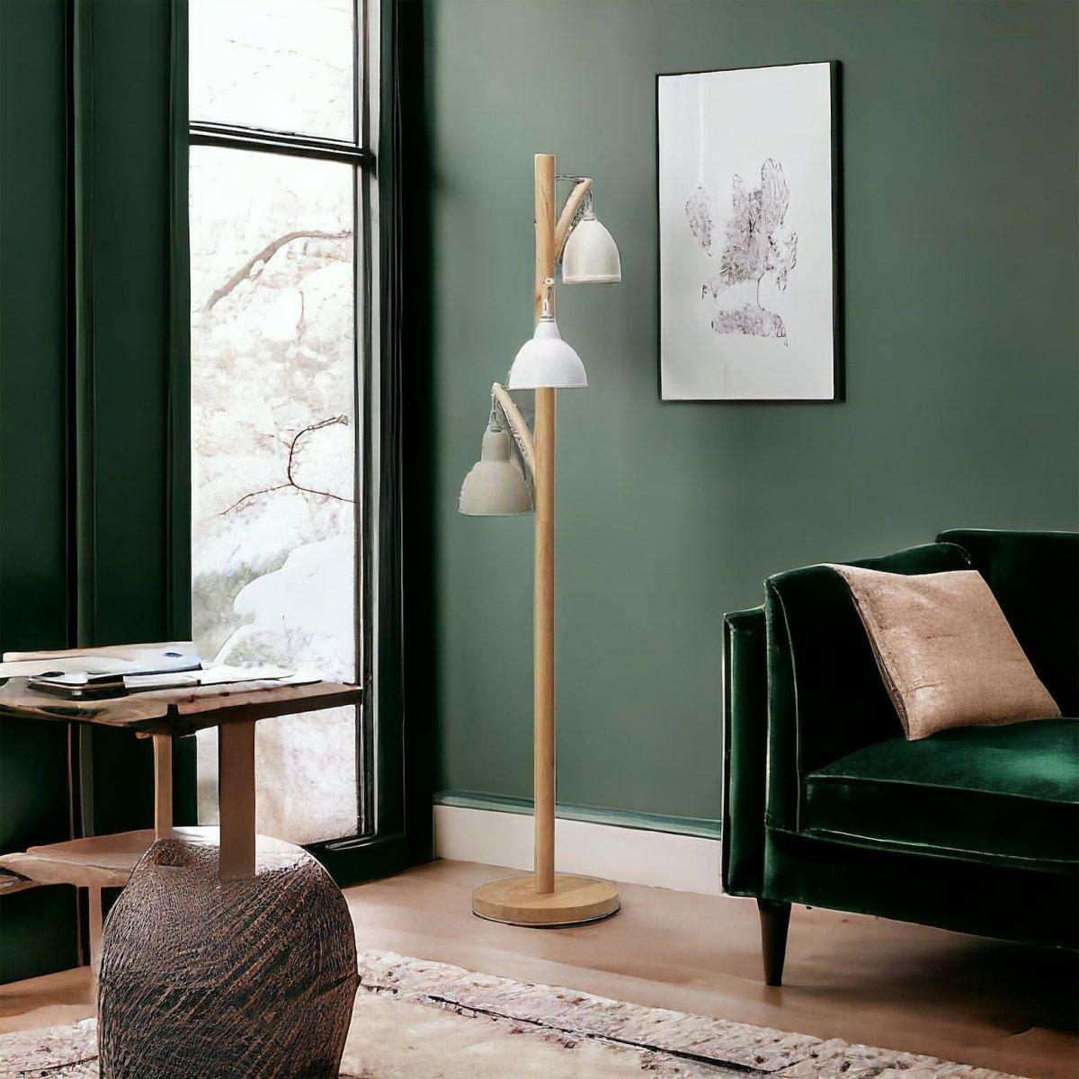 Blyton 3 Light Floor Lamp complete with Painted Shade.