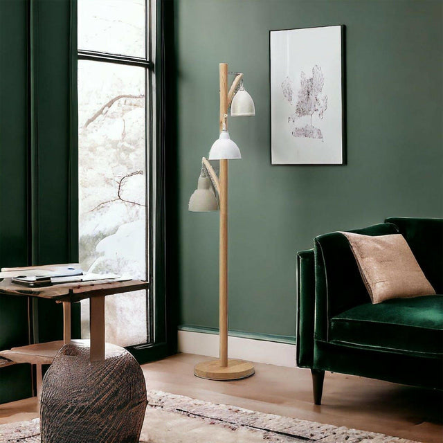 Blyton 3 Light Floor Lamp complete with Painted Shade.