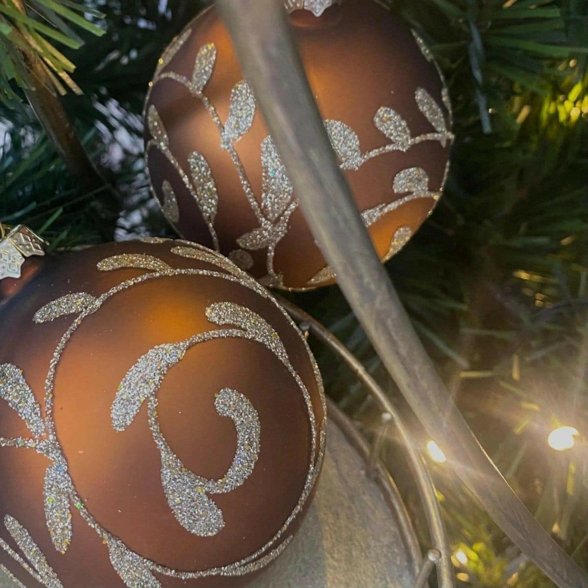 Bronze Glass and Gold Bauble.