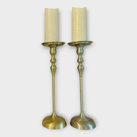 Caswell Gold Pillar Candlestick.