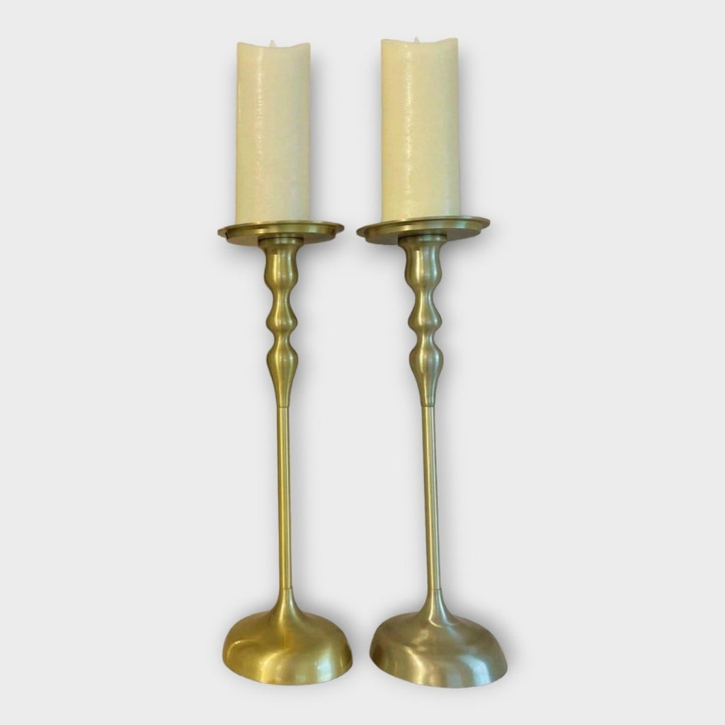 Caswell Gold Pillar Candlestick - Persora