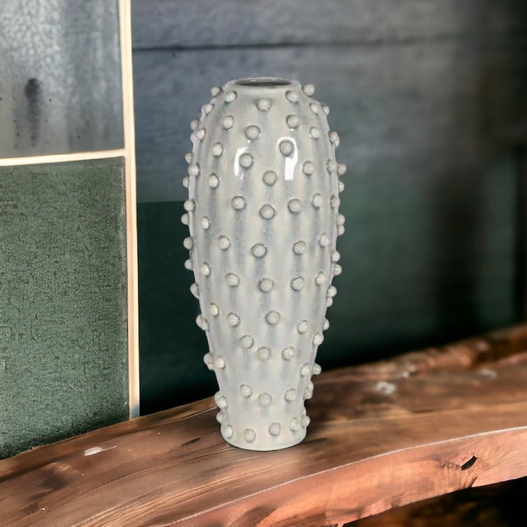 Ceramic Bobble Blue Grey Vase - Persora