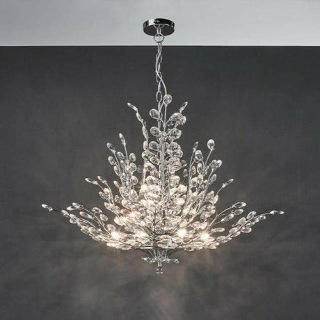 Cordelia 9 Light Pendant Polished Chrome Crystal.