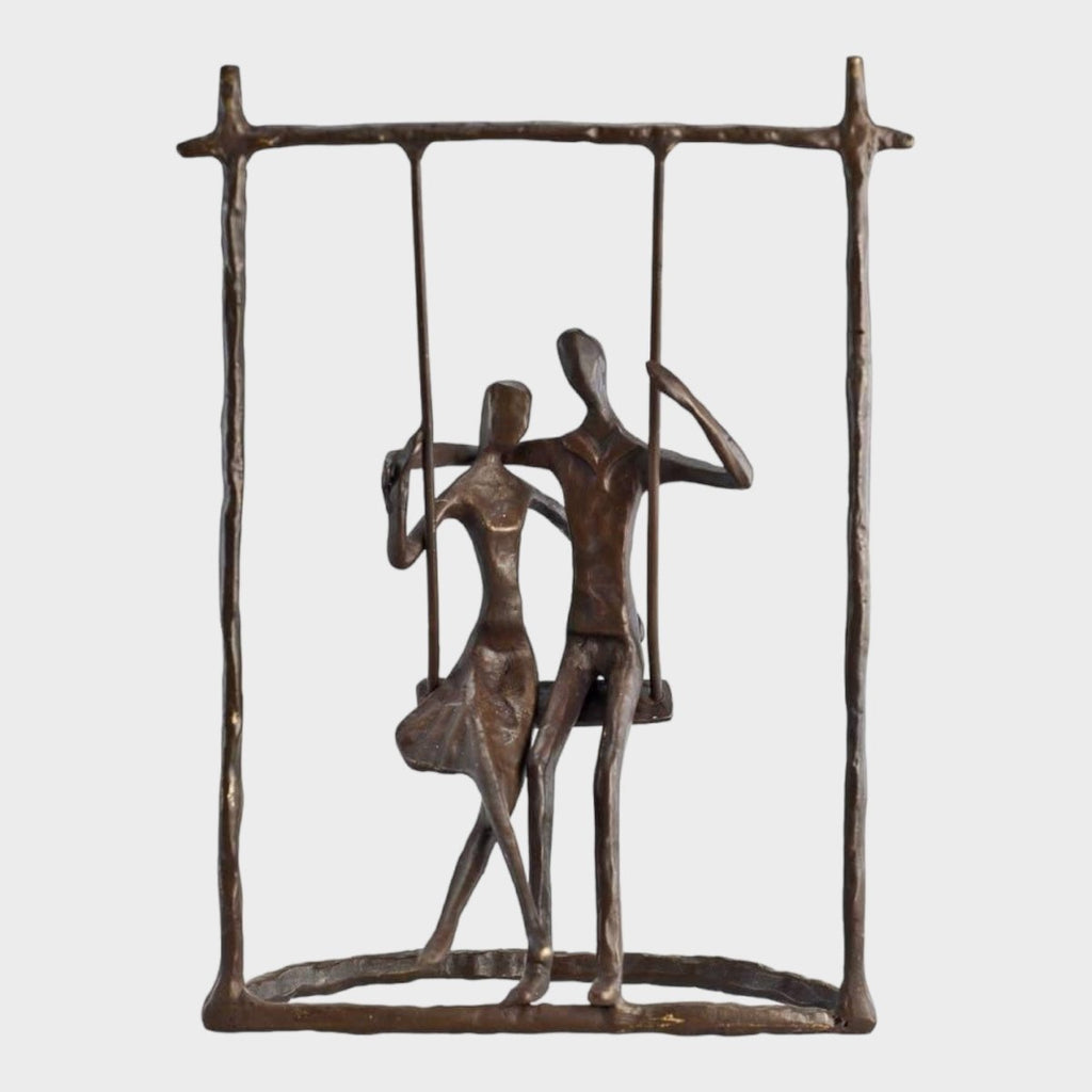 Couple on a Swing Cast Bronze Sculpture - Persora