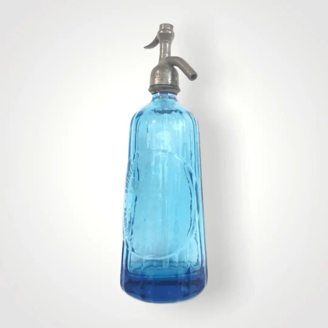 Entrepots de Brevannes Vintage Blue Glass Soda Bottle.