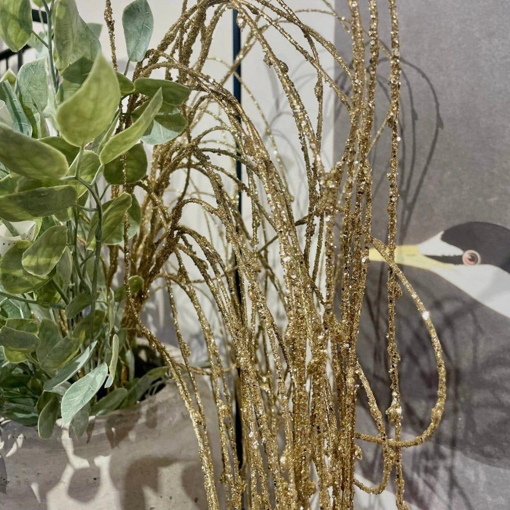Extra Large Gold Glitter Weeping Willow Stem - Persora