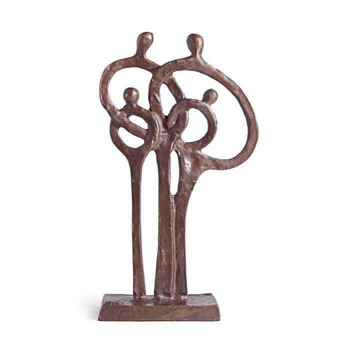 Family of 4 Ring of Love Cast Bronze Sculpture.