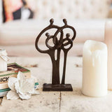 Family of 4 Ring of Love Cast Bronze Sculpture.
