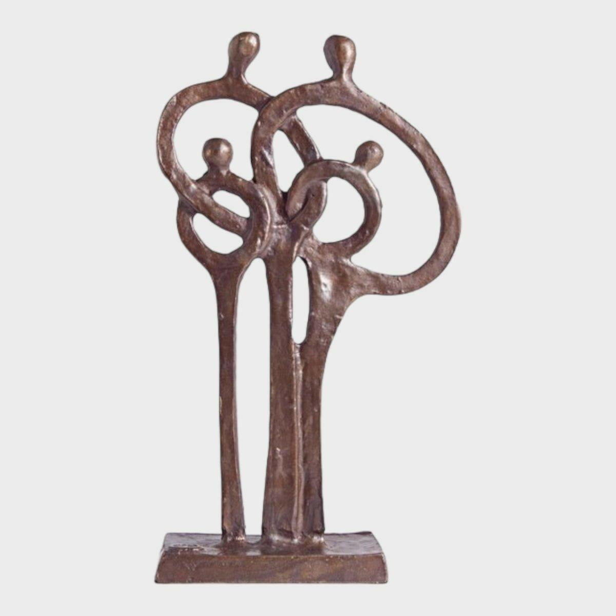Family of 4 Ring of Love Cast Bronze Sculpture.