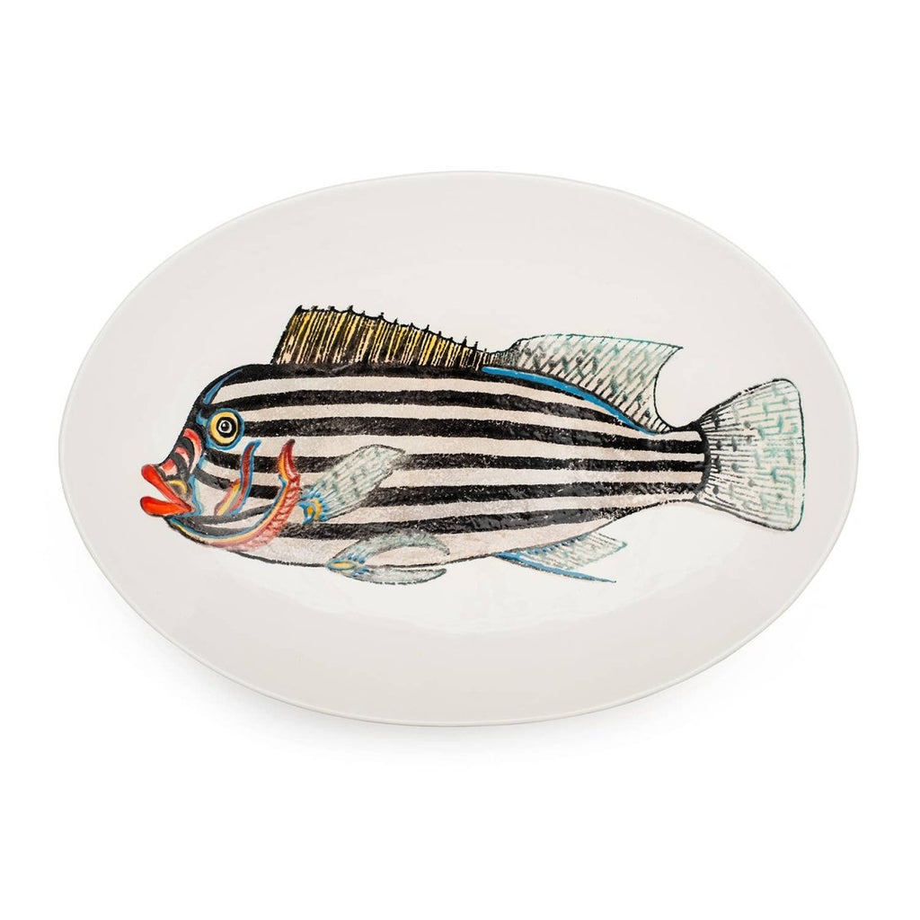 Fantastical Fish Large Oval Serving Bowl - Persora