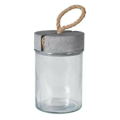 Glass Storage Jar with Concrete Lid.