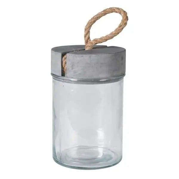 Glass Storage Jar with Concrete Lid - Persora