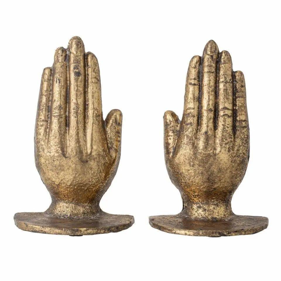 Gold Brass Hands Bookends - Persora