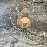 Gold Circular Wreath Tea Light Holder.