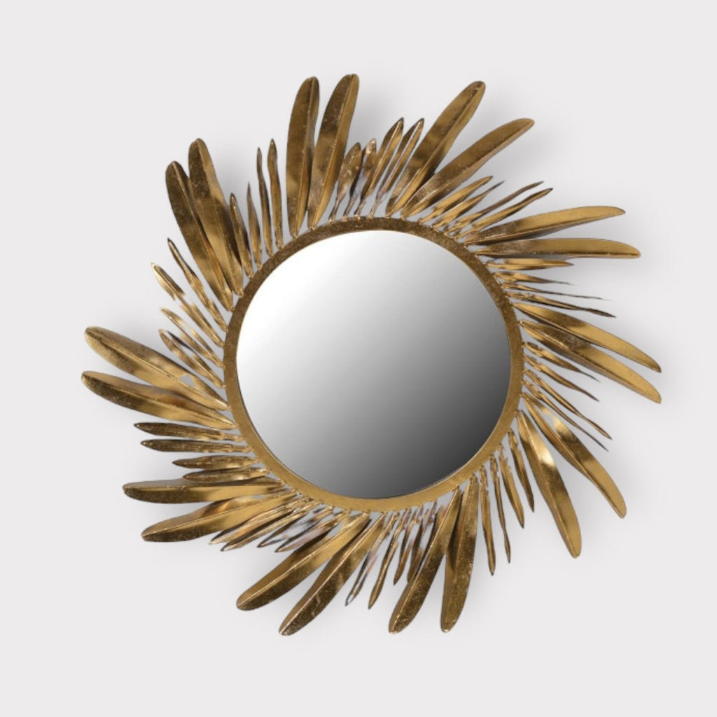 Gold Feather Wall Mirror - Persora