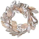 Gold Magnolia Leaves Christmas Wreath.