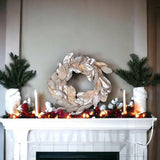 Gold Magnolia Leaves Christmas Wreath.