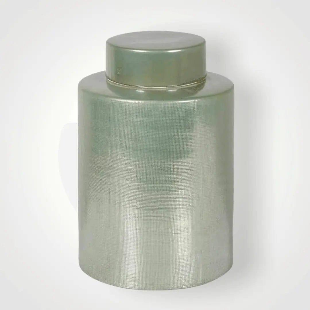 Large Ceramic Green Ginger Jar.