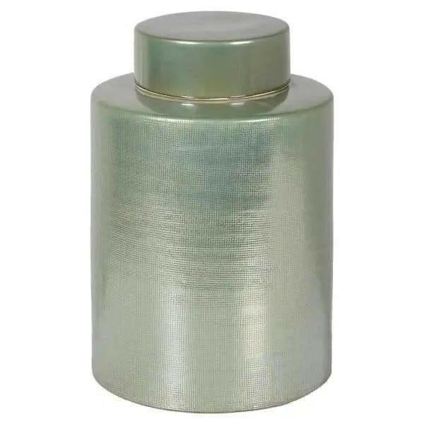 Large Ceramic Green Ginger Jar.