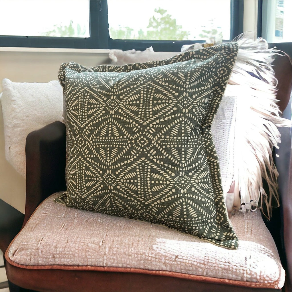 Green Patterned Cushion - Persora