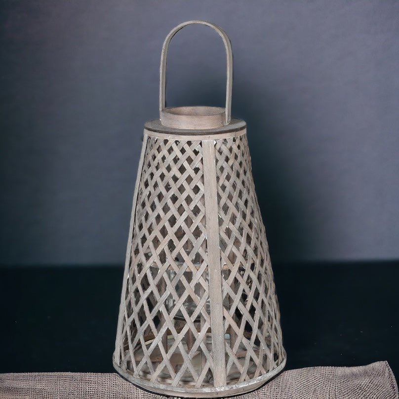 Grey Bamboo Weave Lantern - Persora