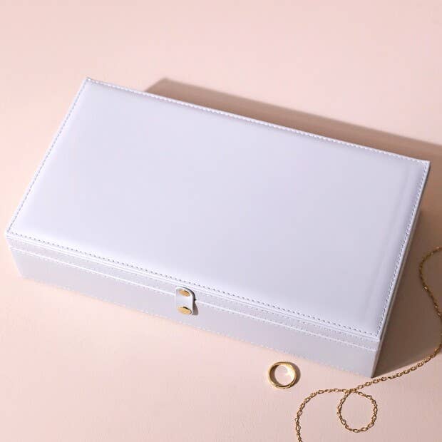 Grey Large Rectangular Jewellery Box - Persora
