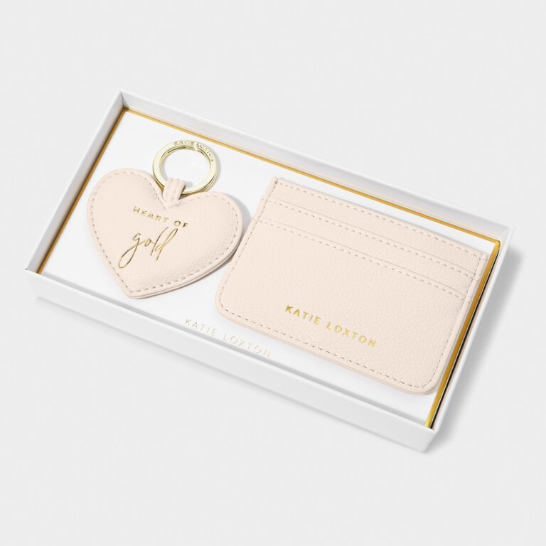 Heart Keyring & Card Holder Set 'Heart Of Gold' - Persora