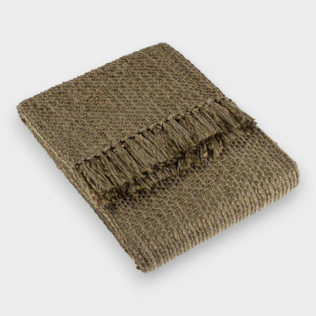 Hoem Morni Woven Fringed Throw Willow.