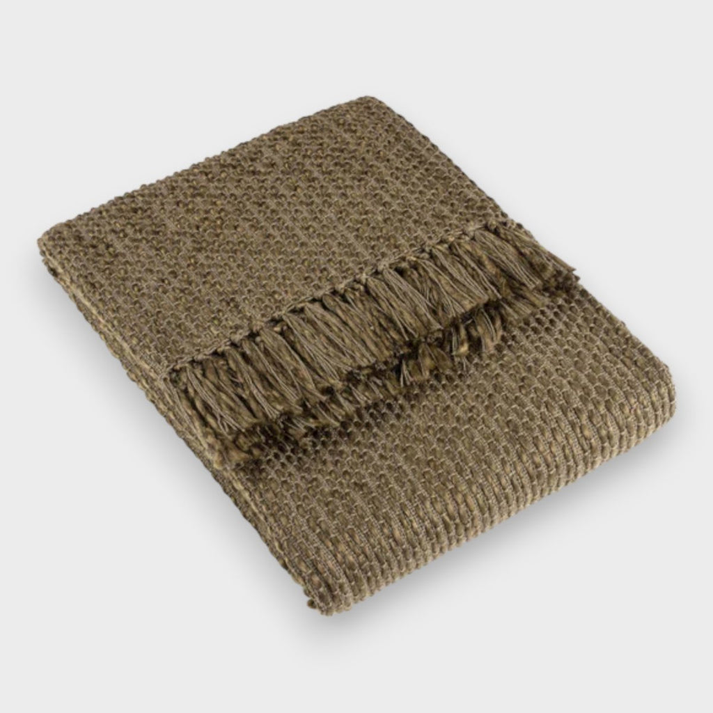 Hoem Morni Woven Fringed Throw Willow - Persora