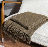 Hoem Morni Woven Fringed Throw Willow.