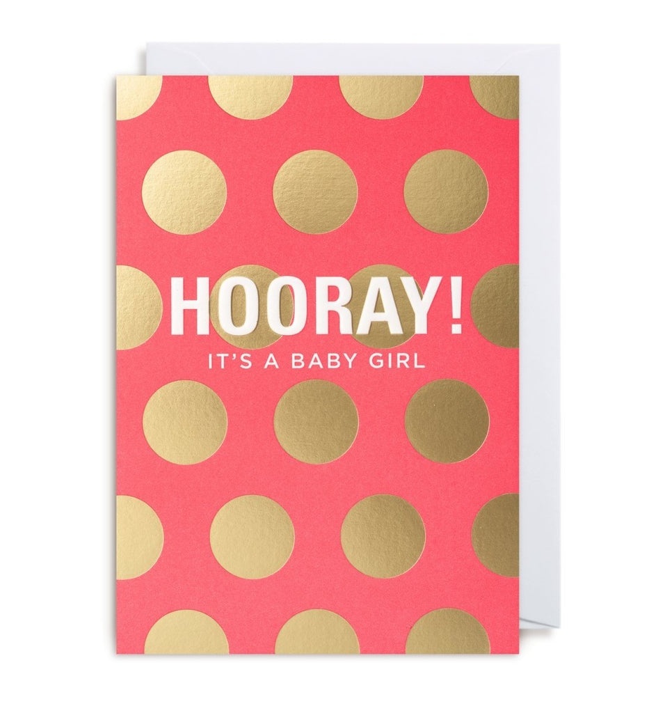Hooray! It's a Baby Girl Greeting Card - Persora