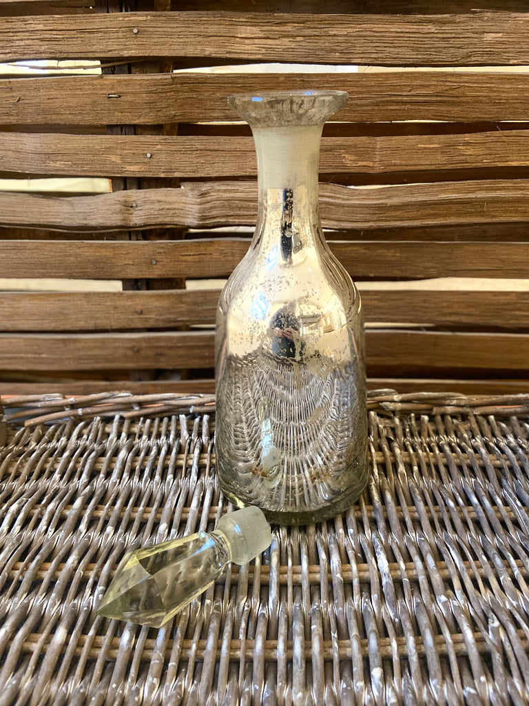 Vintage Mercury Glass Decorative Bottle with Stopper | The Lunatiques